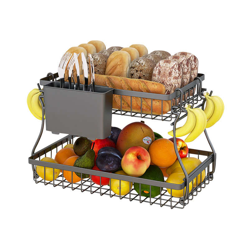 家用客厅茶几水果篮零食盘高档轻奢现代创意北欧多层收纳篮