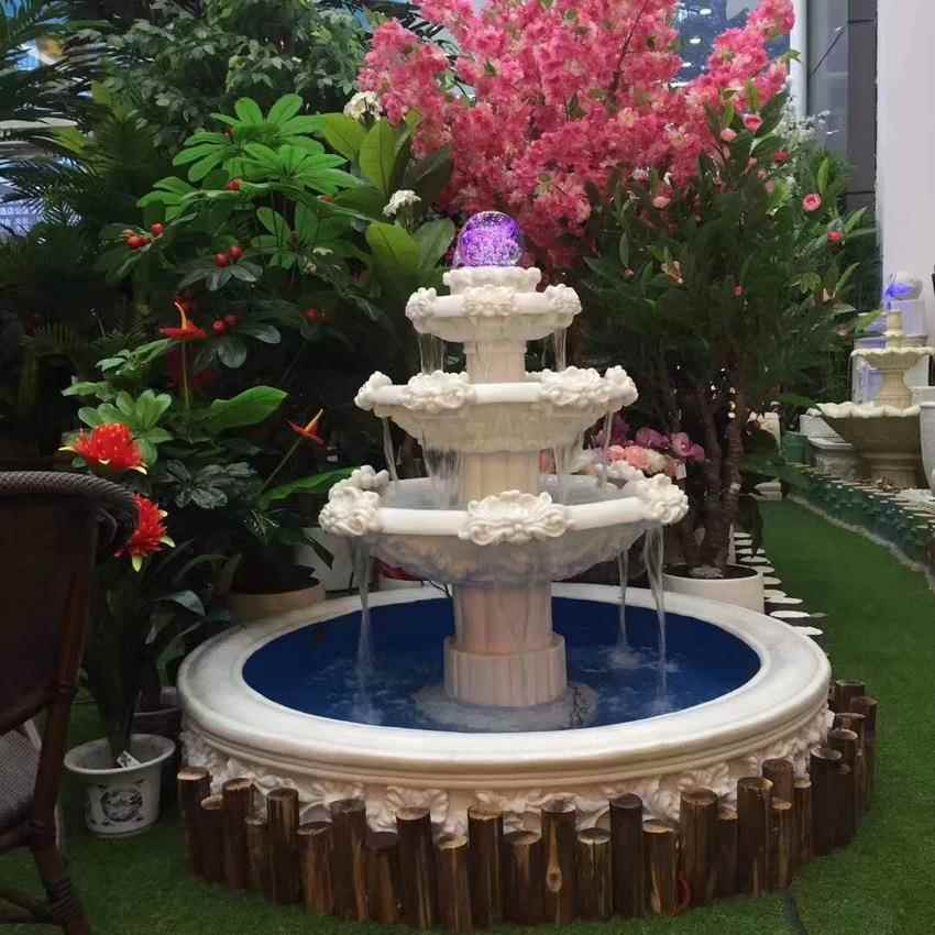 欧砂岩喷泉厂家花园别墅庭脂院式水池景603流水喷泉造树风水球流