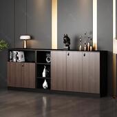 办XTN物公室文件柜木柜质储柜带锁资料隔断杂收纳物柜地柜矮柜组