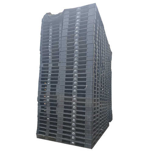 黑色网格田字塑料托盘 1300*1100外贸出口塑胶栈板 物流中转卡板