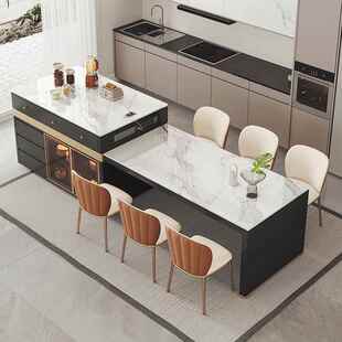 现KD2355岩代奢岛可伸缩开厨房吧台岛台放杰格森轻餐桌体一台料式
