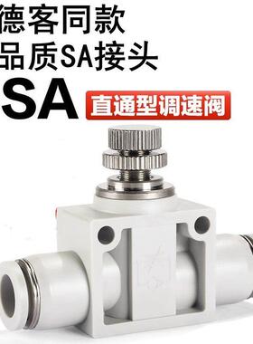 PSA16气管快插接头LSA4/6/8/10/12气动ASA管道调速单向PA14节流阀