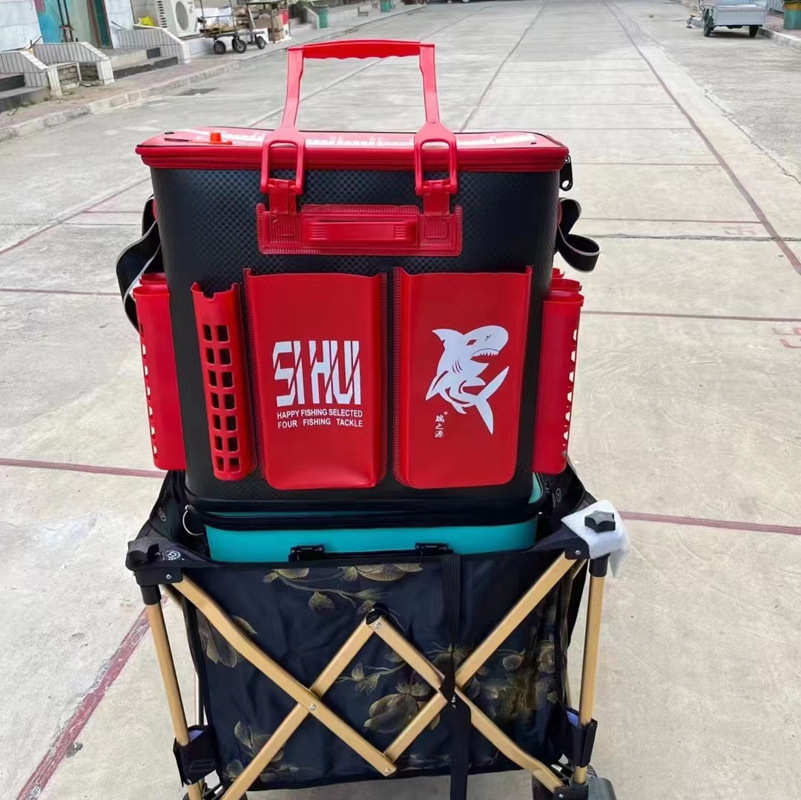 多功能厚料EVA插杆鱼护桶活鱼桶高打水便携双肩背钓鱼桶鱼包批发