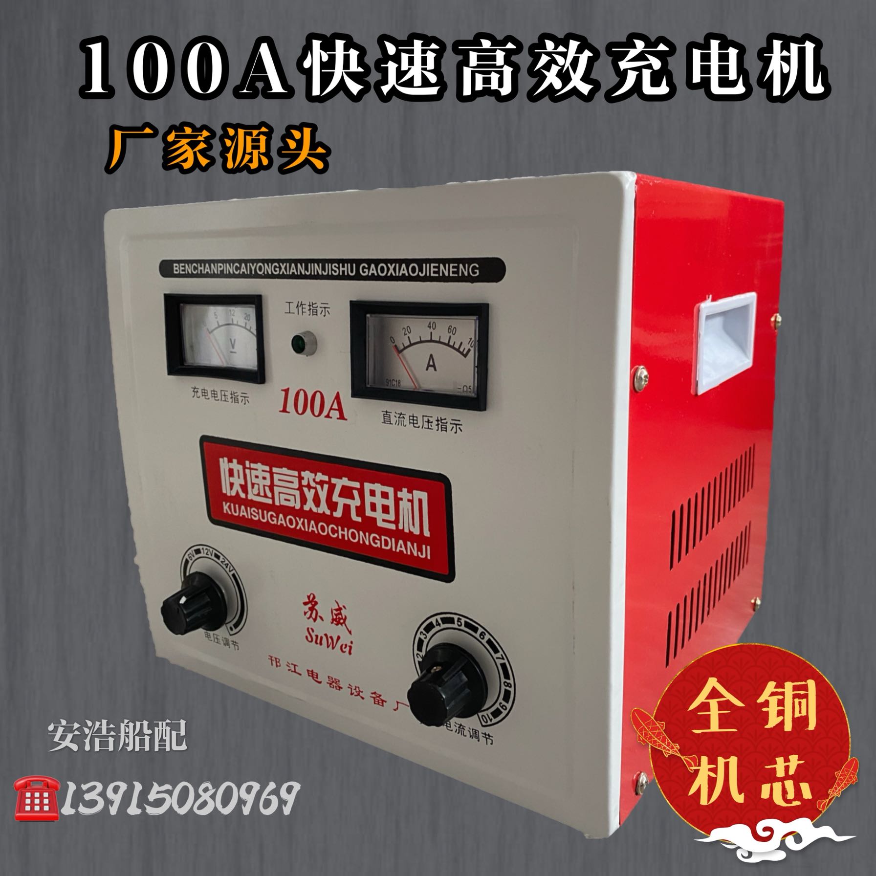 船用车用充电机 蓄电池电瓶快速充电器 6V-24V 大功率100A充电机