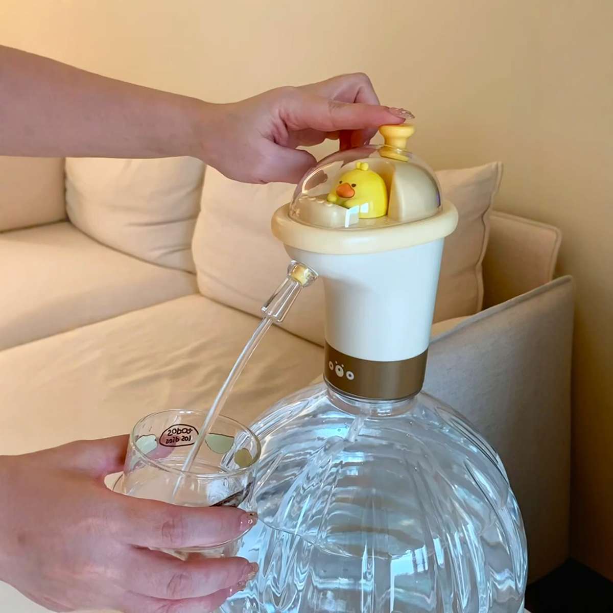 桶装水抽水器电动可爱卡通小黄鸭矿泉水充电式自动泵饮水机取水器