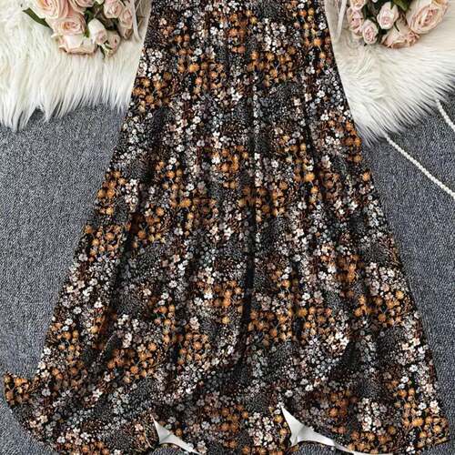 Women's Fashion New Floral Boho Maxi Dress  Spring Summer