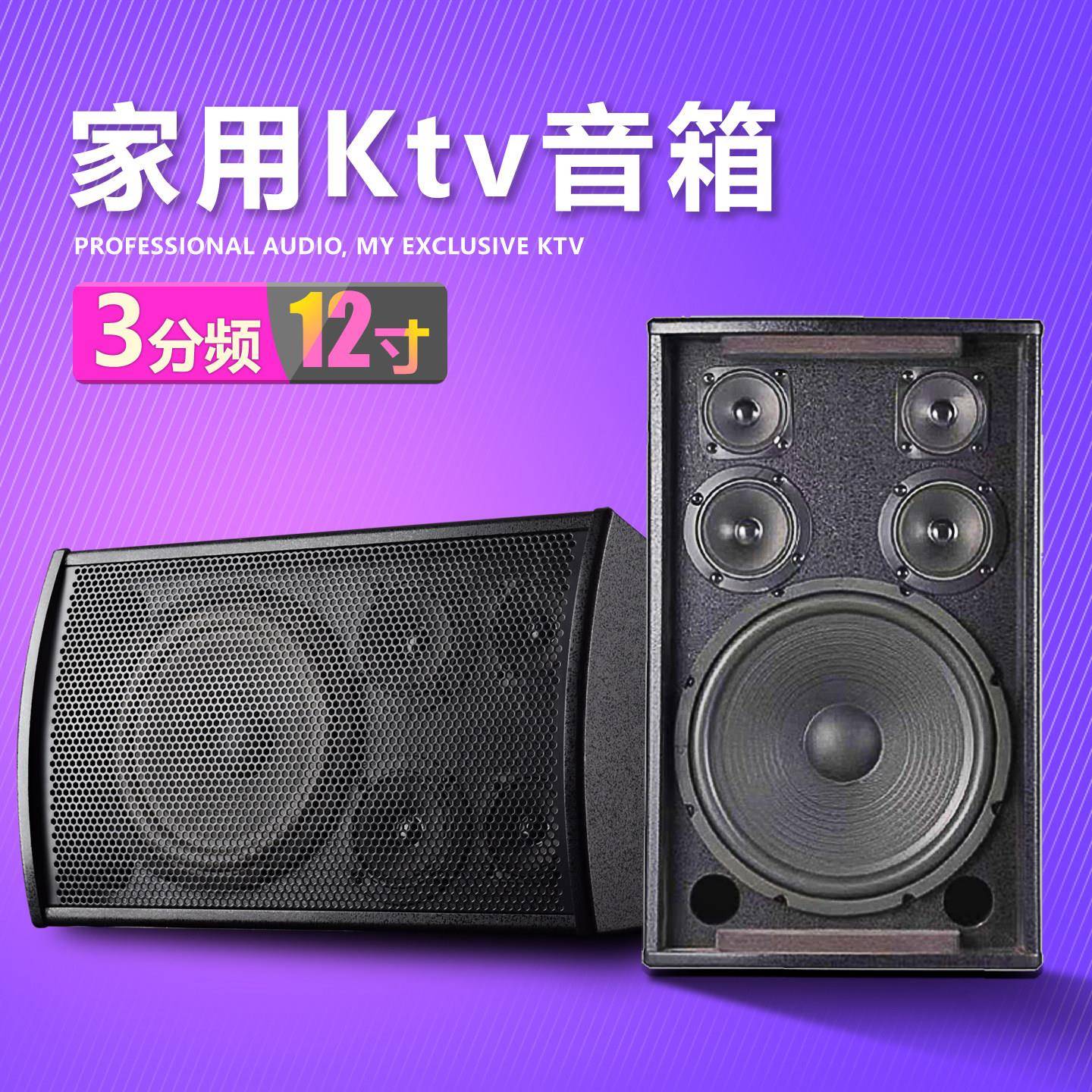三分频专业12寸家庭ktv音箱套装卡拉OK唱歌家用卡包音响10寸一对