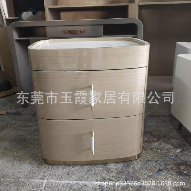 简约轻奢床头柜储物柜沙发边柜卧室收纳柜子小型样板房设计师家具