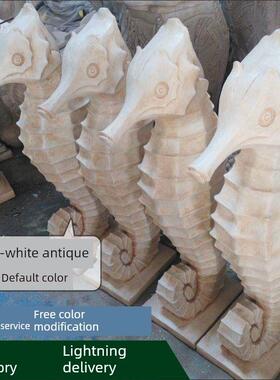 户外动物落地海马循环流水喷泉庭院花园创意装饰玻璃钢招财摆件