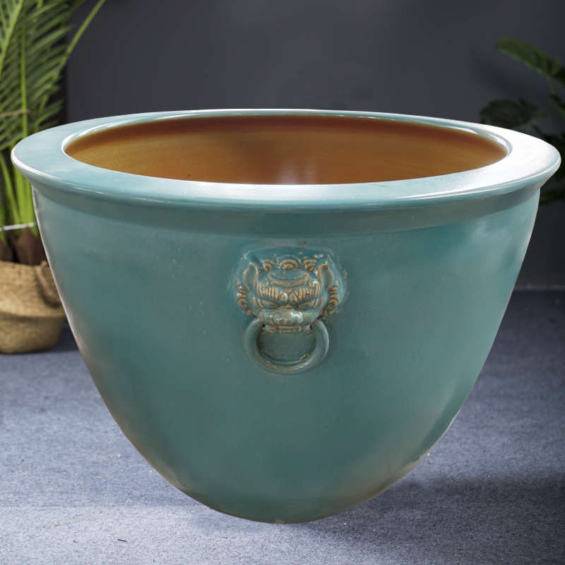 睡莲种树陶超大1庭院养室外米鱼缸荷花古铜仿古缸景德镇瓷缸水缸