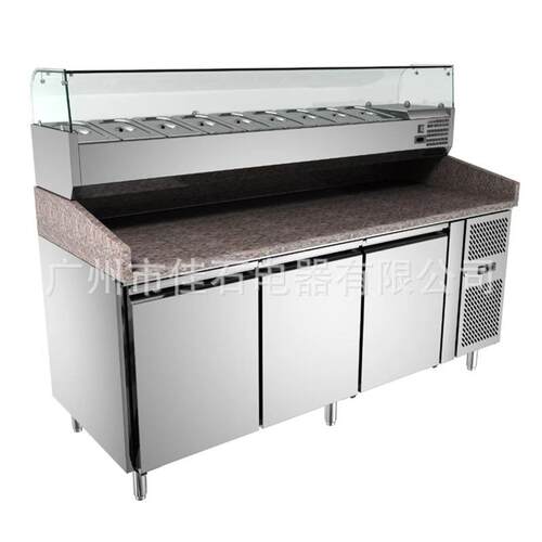 沙拉冷藏柜厂家 Pizza refrigerated working table 披萨操作台