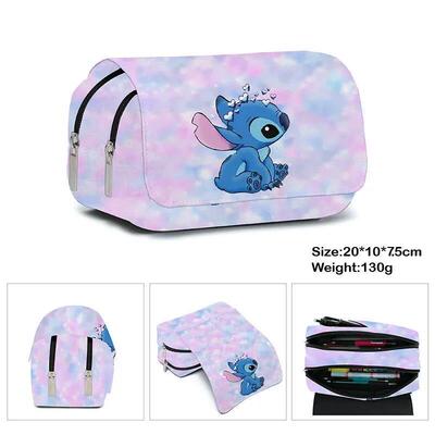 Anime Stitch Fully Printed Flap Pen Bag Stationery Box Penci