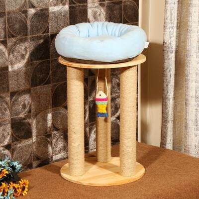 高档实咪木剑猫抓板板磨爪器垫麻猫窝猫猫咪跳台一体树屋猫爬架猫