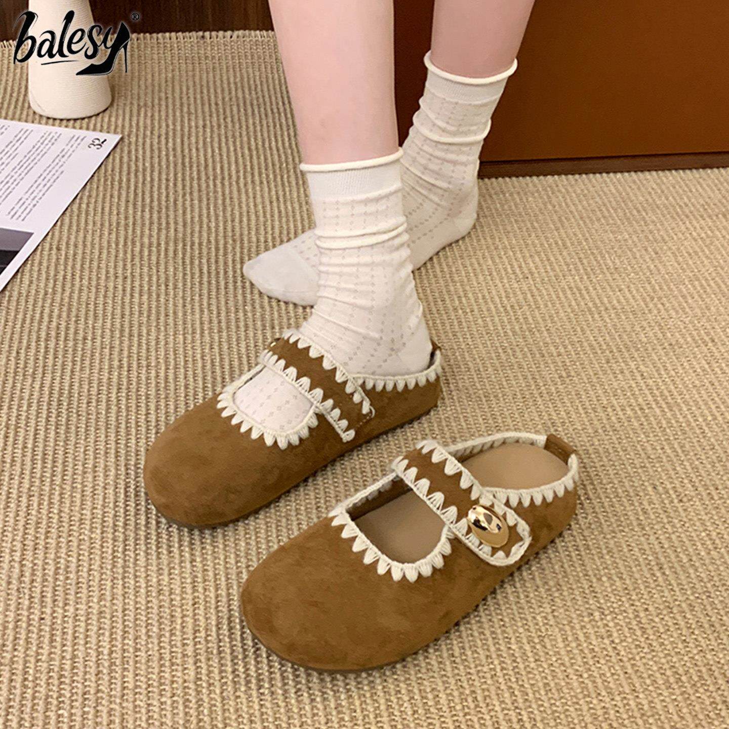 英国真皮厚底勃肯包头半拖女外穿2026夏季新款内增高玛丽珍凉拖鞋