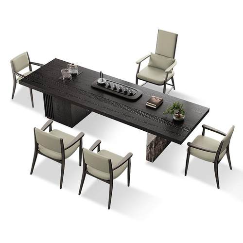 正品新款轻奢茶桌简约现茶室代实茶台桌家用办公阳台泡茶台桌木椅