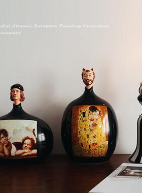 艺术设计，出口欧式名画，创意陶瓷猫叔饰品，文艺覆兴覆古装饰饰