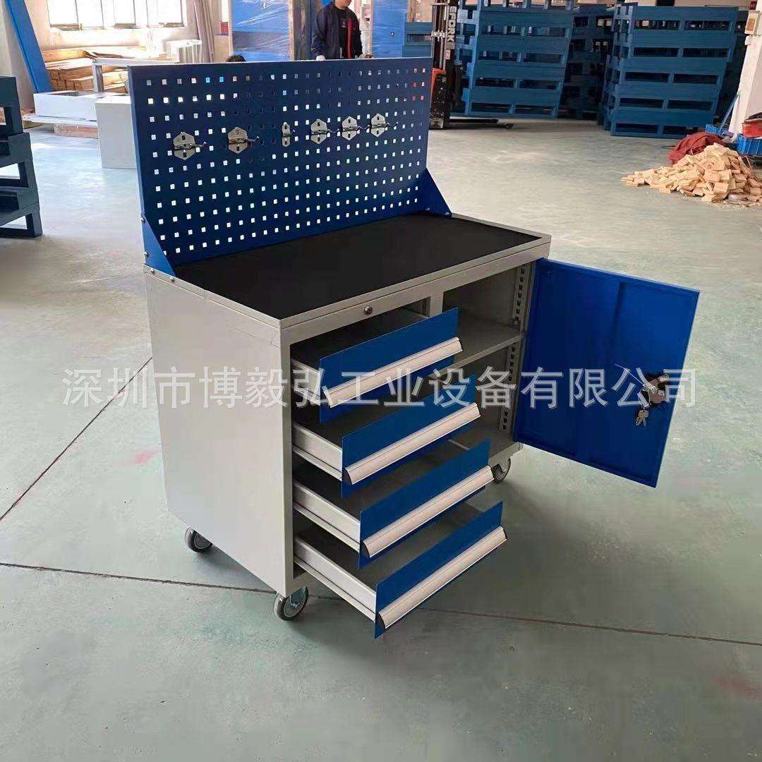 供应东莞工具车锁多功能双开门抽屉式工具车汽修工具车移动工作桌