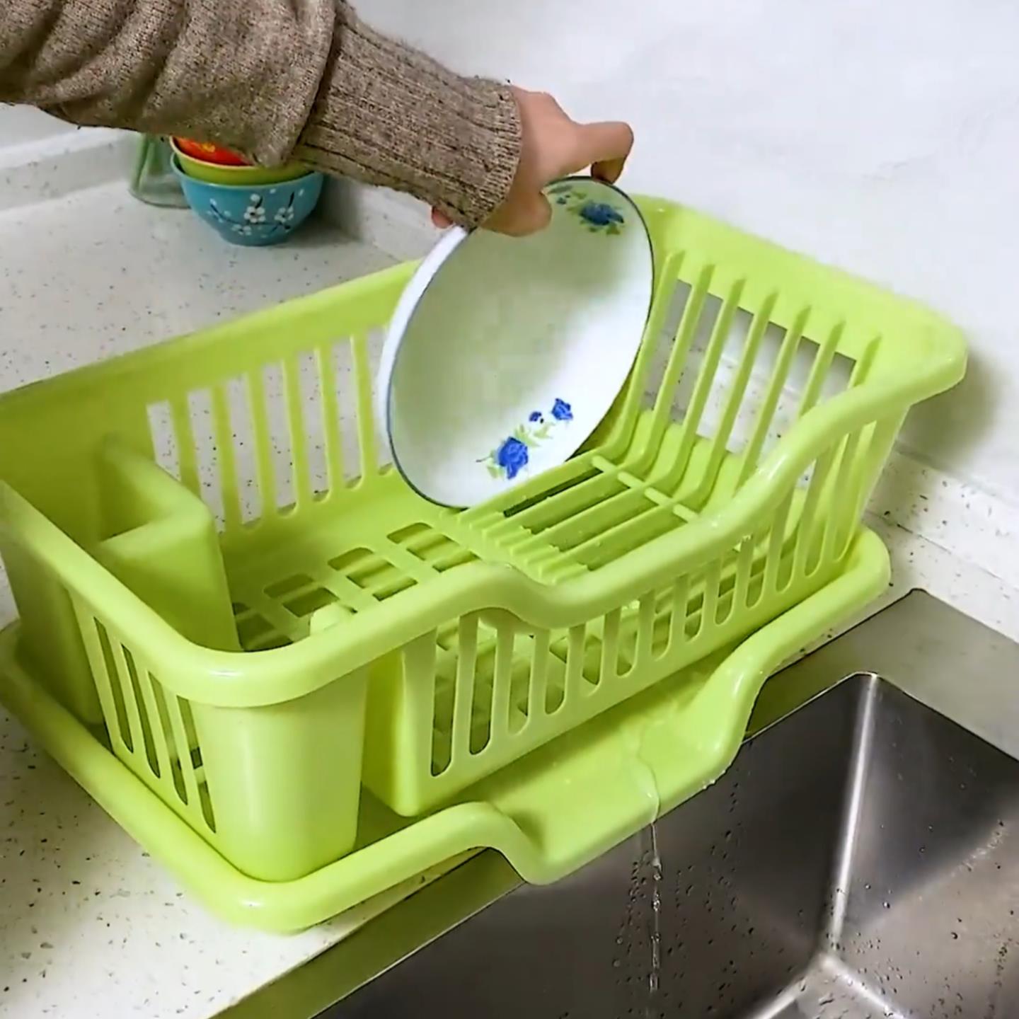 厨房沥水架盘碗碟架水槽边塑料沥水篮多功能台面滤水篮餐具置物架