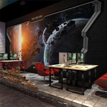 竞酒店感主题背景ktv电工业酒吧壁纸科技包厢墙纸立体风科幻3d墙