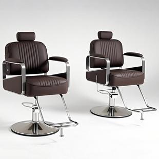 高端新款发廊专用烫染区椅子沙发美发座椅潮理发店剪发凳修面放倒
