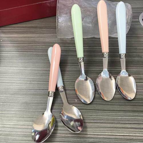 Wholesale Macaron Ceramic Handle Colorful Stainless Steel Sp