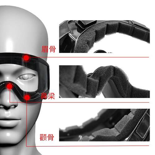 变护目镜骑行眼镜封防粉尘防护割色冲击开 槽切全CK Tech闭防雾眼