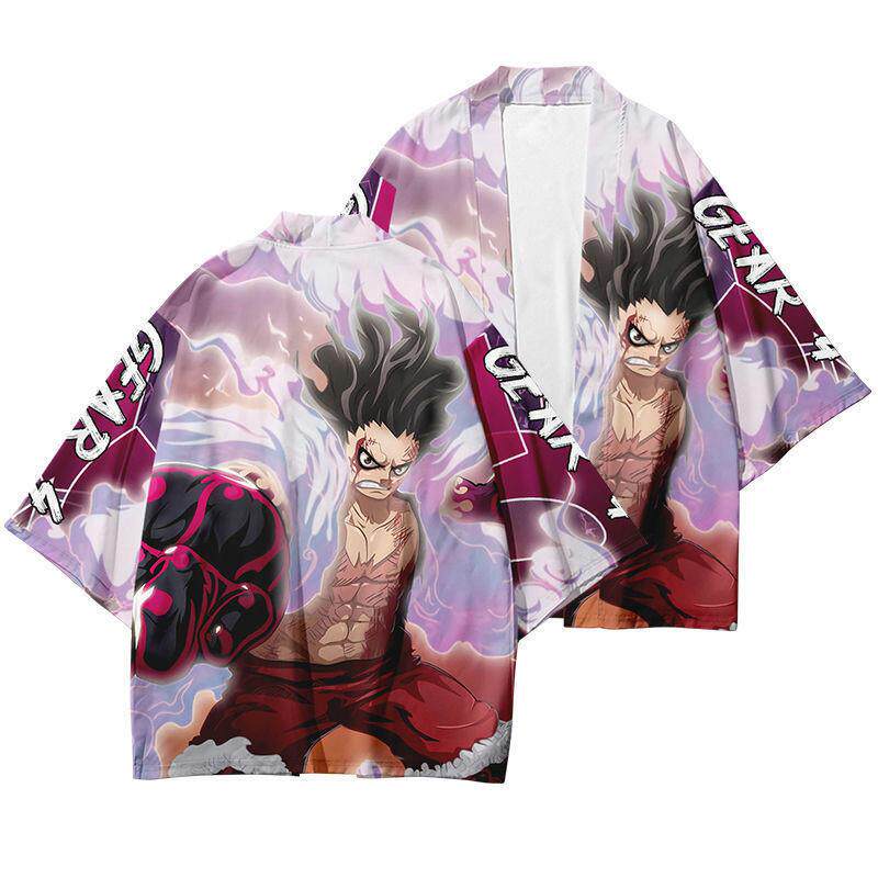 日漫 海贼王 RED cos同款 3D数码印花 羽织和服二次元披风七分袖