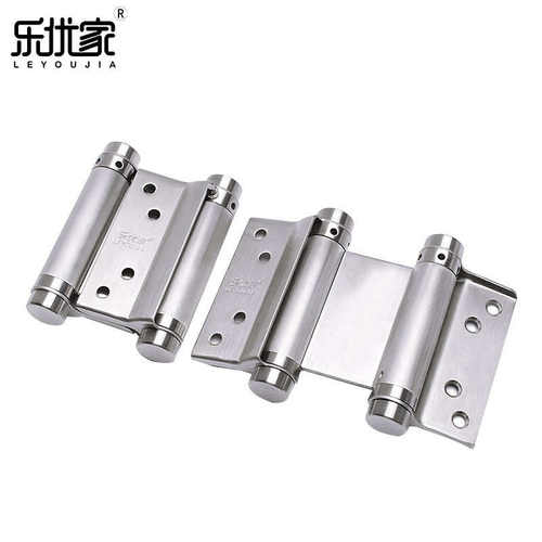 不锈钢双开弹簧合页 双向自由门合页铰链牛仔门栅栏专用自动关门