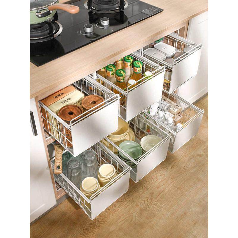 X1AW 橱柜碗碟抽屉收纳分隔柜子内餐具杯子储物篮单层厨房抽拉式,厨房/烹饪用具,厨房抽屉置物架,淘宝优惠券,粉丝福利购,淘宝优惠卷