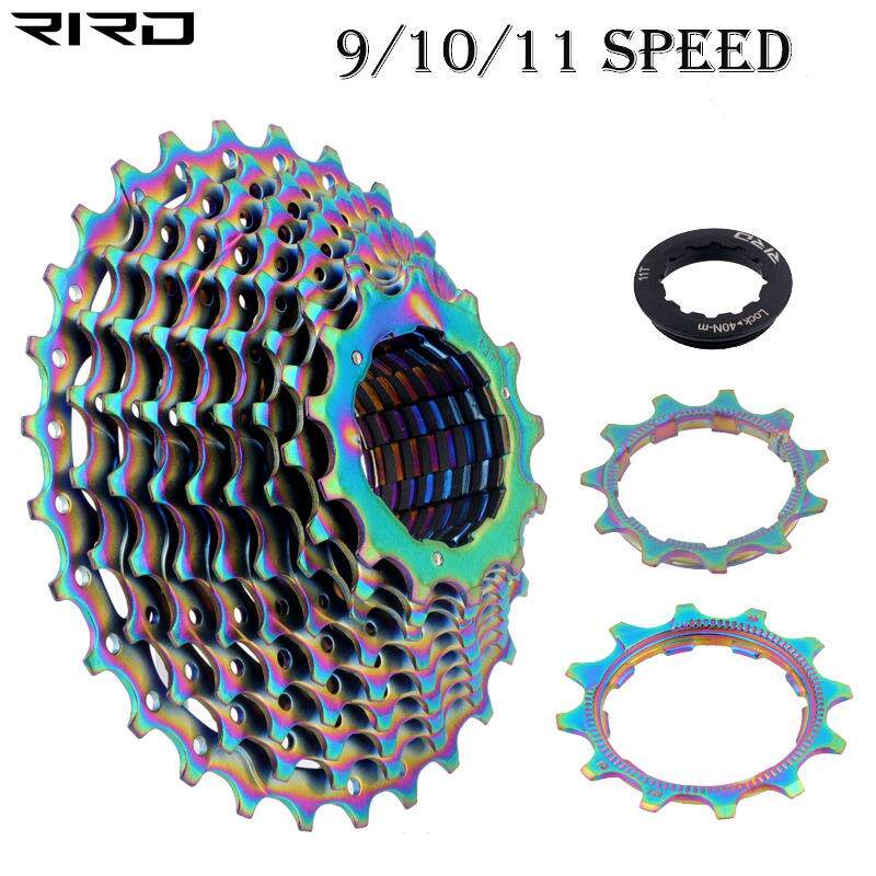 RIRO公路折叠车自行车飞轮9/10/11S速28T电镀炫彩超轻卡式后齿轮