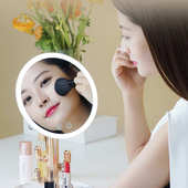 光灯化妆镜补学生宿舍美红发台式 led桌面仙人掌妆镜子网梳妆台光