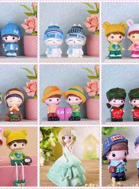 礼品陶瓷装饰品家庭人物卡通小装饰品陶瓷娃娃小装饰品男女白瓷对