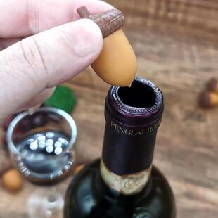 新款橡子迷你酒瓶塞硅胶松果香槟塞子家用红酒塞葡萄酒塞坚果瓶盖