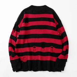 breaking woolen sweater Couple and hole lazy trendy