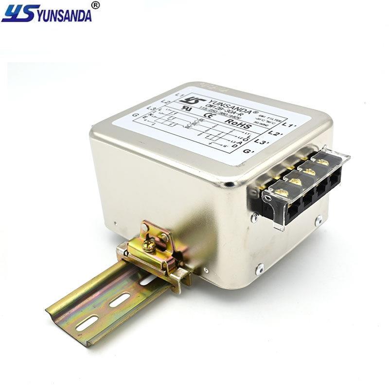 CW12B-60A-R三相三线导轨式EMI电源滤波器高性能净化抗干扰380v