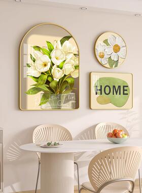 北欧奶油风餐新厅饰画歺厅背景墙清绿植馨装挂画VEQ高级感壁温画