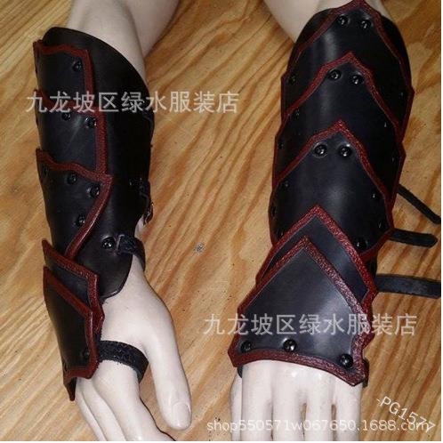 2020欧美新款复古多层皮扣护腕护具男式皮革手部护具