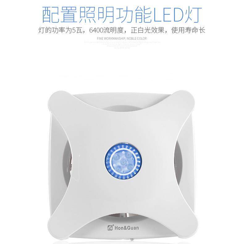 鸿冠换气扇带照明灯排气扇窗户式酒店卫生间排风扇静音设计