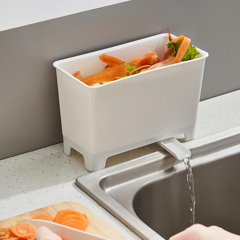 厨房垃圾桶水槽沥水垃圾盒水池残渣过滤盒家用沥水收纳盒置物架