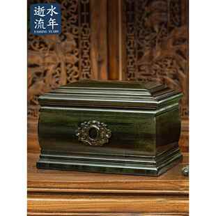 逝水流年阴沉木骨灰盒棺材定制高档金丝楠木乌木寿盒实木殡葬寿材