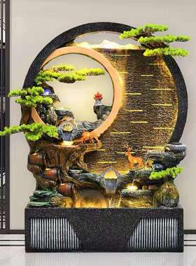 入户花园庭幕水HZO墙流水屏风院摆件装饰水景墙墙流水假山景观中