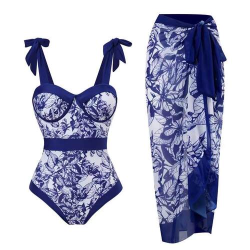 One-piece swimsuit women's tight fitting conservative