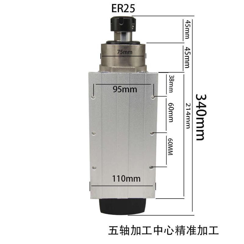 低速主轴 打孔专用主轴 1.5KW 雕刻机电主轴 高速电机95*82