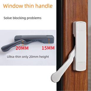 断桥铝平开窗薄款把手扁薄拨叉执手U叉超薄侧开拉手门窗五金配件