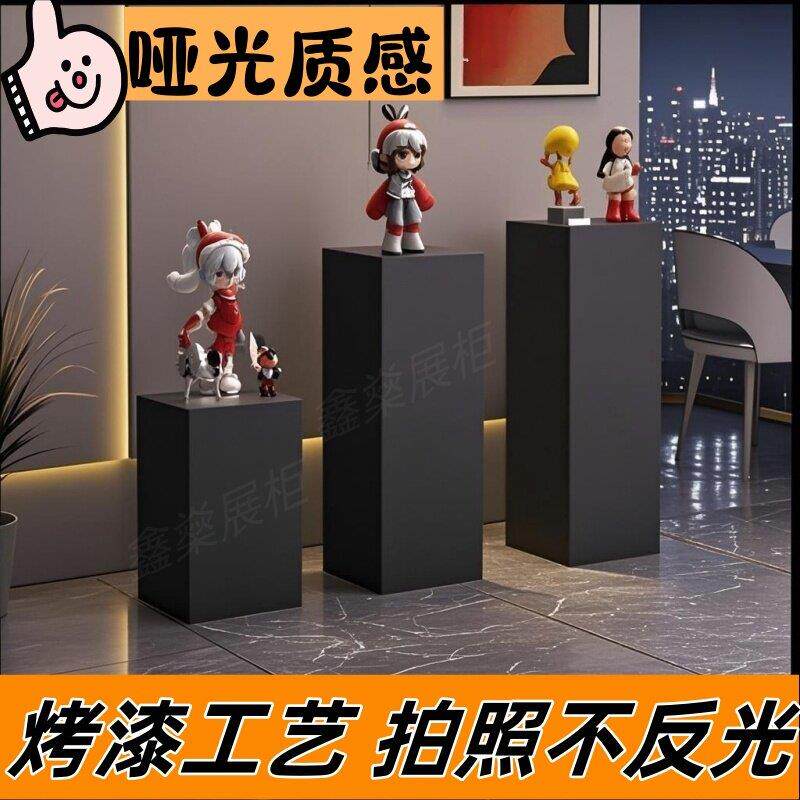 定制木制烤漆展示柜黑色展示台精品商用展台橱窗陈列展架中岛地台
