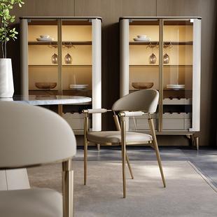 餐椅轻奢端椅子IFB家用极简意式 极简网红餐厅椅酒洽店谈扶高手靠