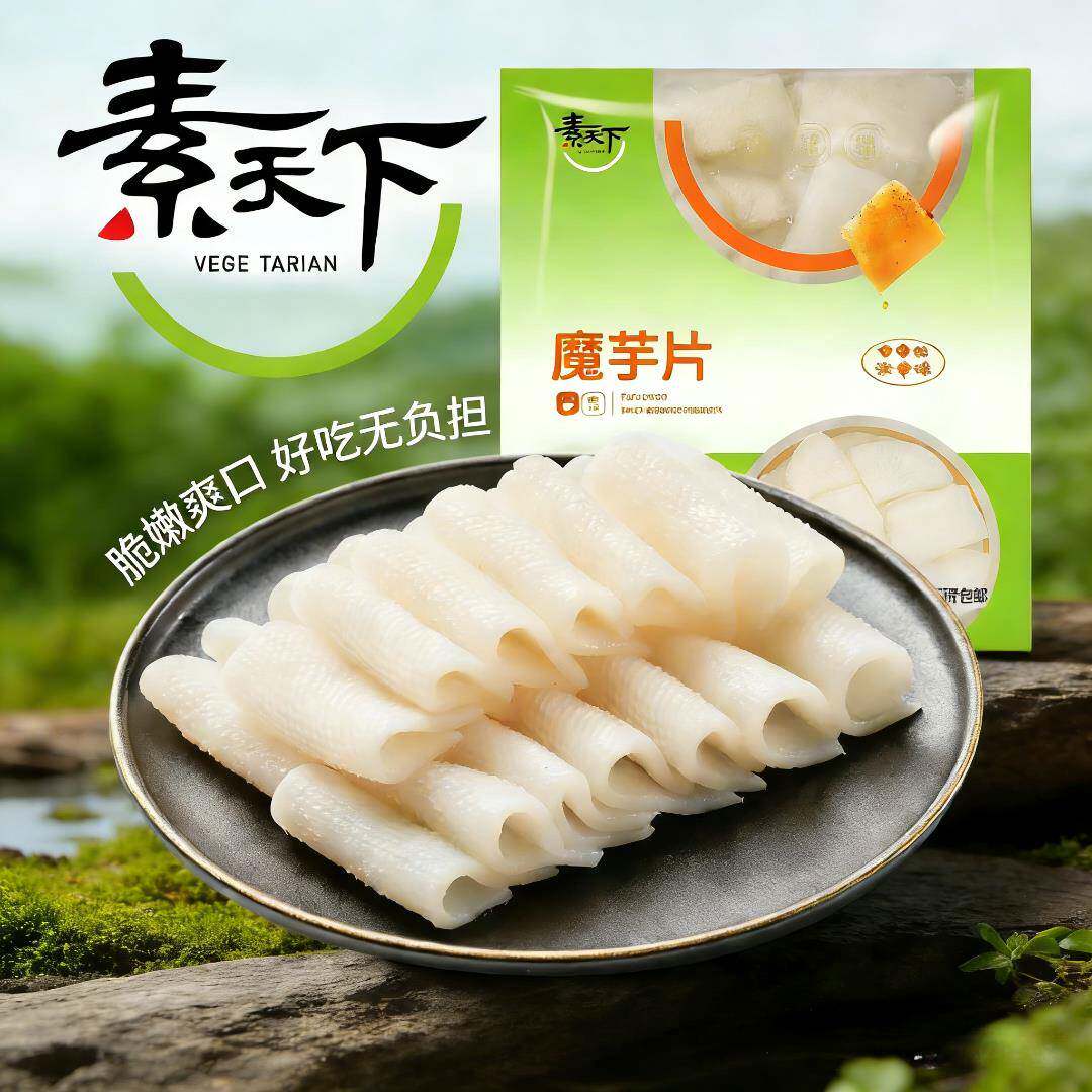 素天下魔芋片200g脆嫩爽口好吃无负担纯素佛家素食火锅麻辣烫
