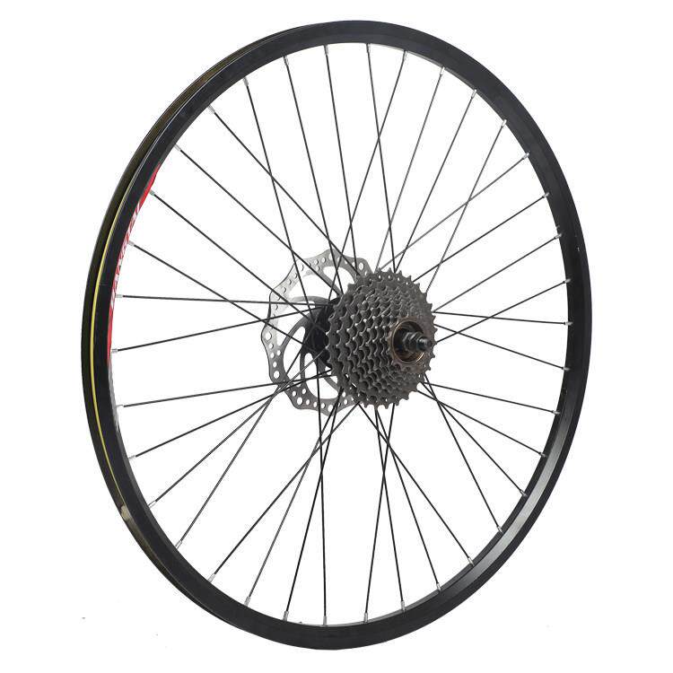 山地车专用轮毂24寸26寸27.5寸车圈旋式飞轮卡式碟刹片实心轴承款