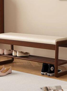 实木换鞋凳门用口家小尺KDC寸入户进门鞋凳中古储物穿长凳条可坐