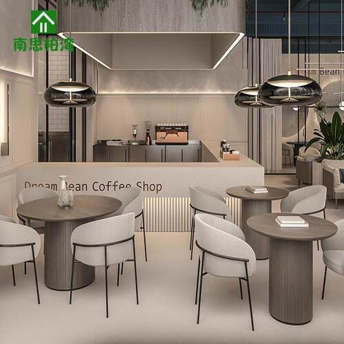 创意餐厅谈饭店桌椅合桌组茶楼卡座简约咖啡厅奶茶店洽区休BS-551